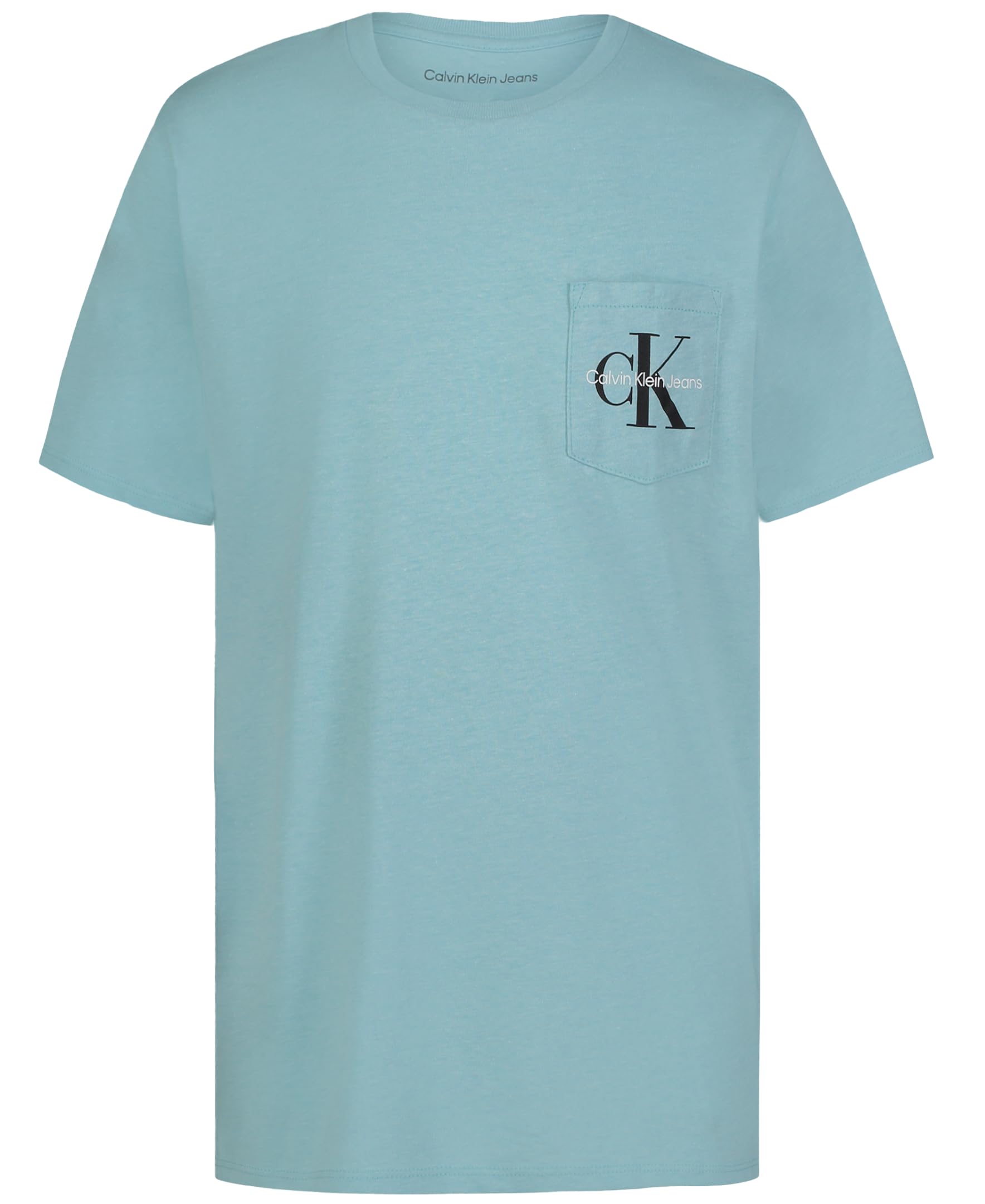 Calvin Klein Boys' Short Sleeve Pocket Logo Crew Neck T-Shirt, Soft, Comfortable, Relaxed Fit